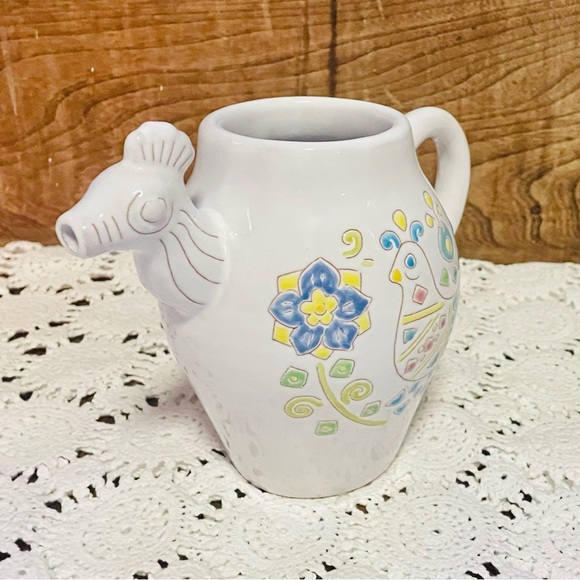 Whimsical Bird Ceramica Loddo Dorgali Pitcher Made In Italy Italian Pottery - Picture 3 of 12
